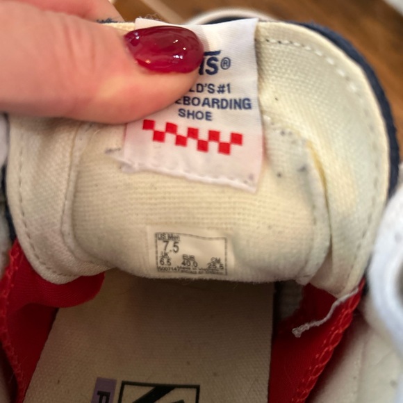 Vans Blue and White High-Top Sneakers - Picture 12 of 12